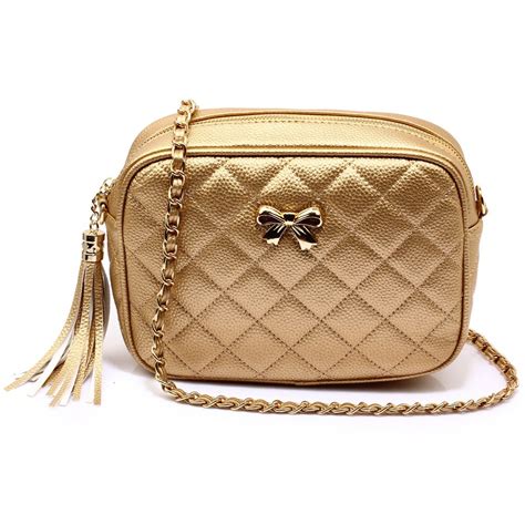 small gold shoulder bag